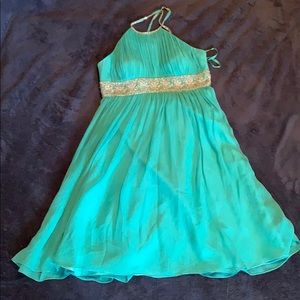 Scala rhinestone teal dress
